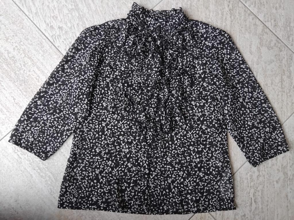 Saint Tropez blouse ruches zwart maat L, Zwart, Maat 42/44 (L), Ophalen of Verzenden, Zo goed als nieuw