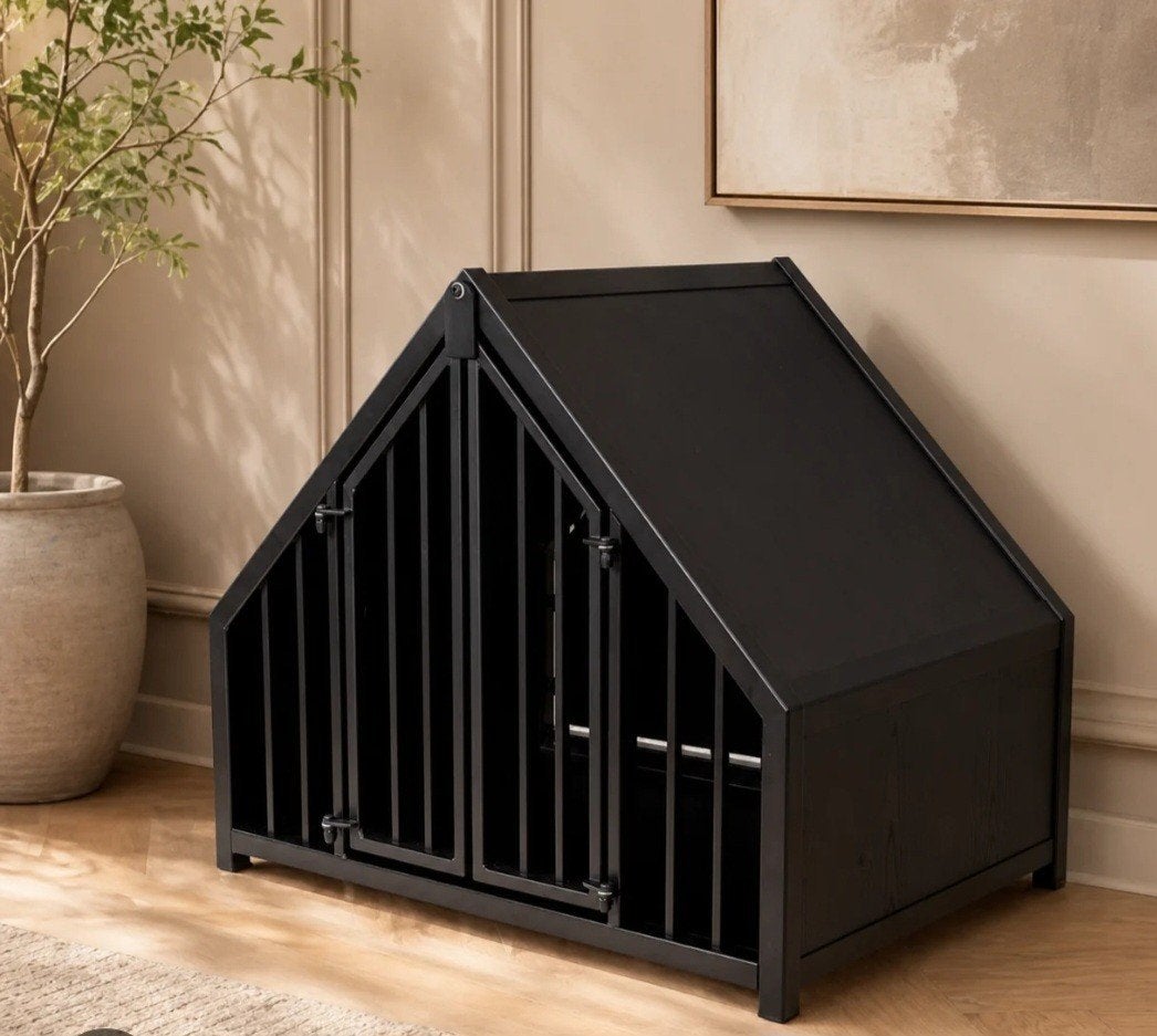 Woef woningen Hondenbench en Hugglefleece mat/kleed, Ophalen, Zo goed als nieuw, 75 tot 110 cm, 65 tot 100 cm