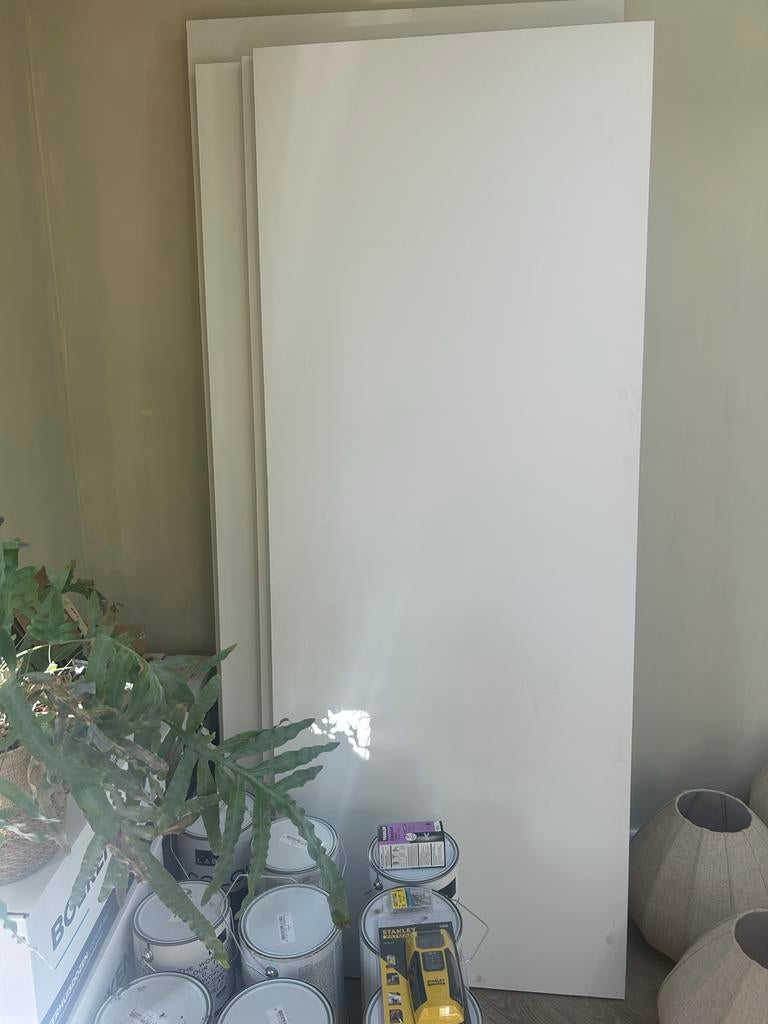 Nieuwe Skantrae (board) binnendeur, wit, 231,5x93 cm, Doe-het-zelf en Verbouw, Deuren en Horren, Ophalen, 80 tot 100 cm, 215 cm of meer