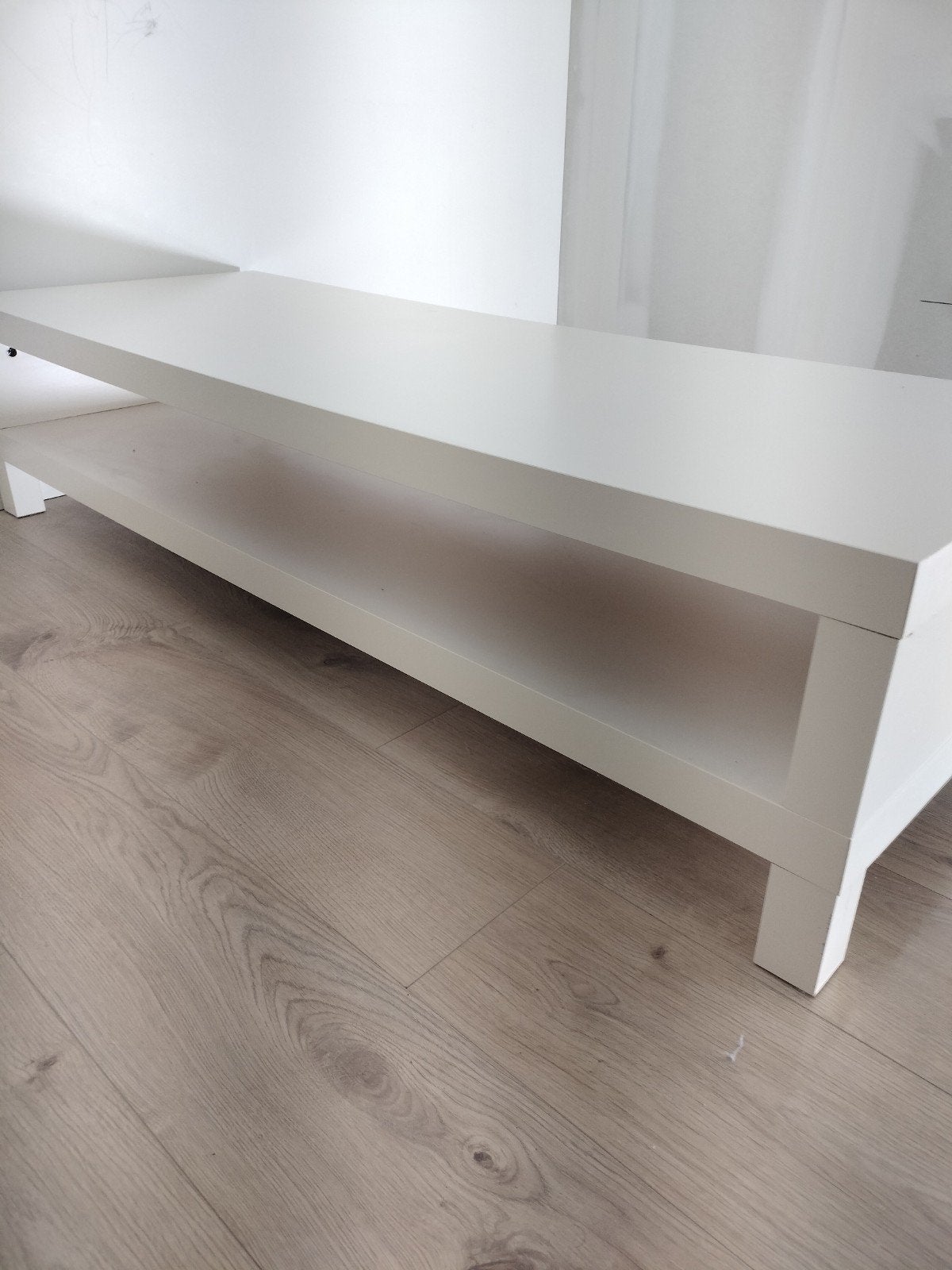 Witte TV-meubel/bankje met opbergruimte, Gebruikt, 100 tot 150 cm, Ophalen of Verzenden, Minder dan 100 cm