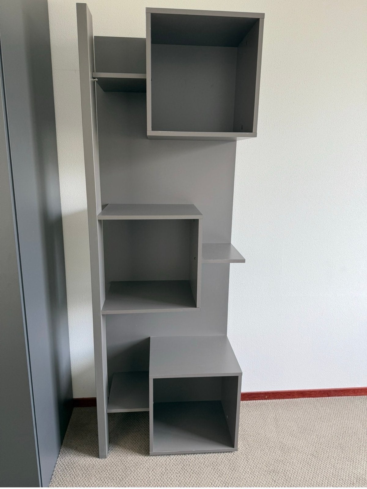 Grijze Boekenkast met Kubussen en Planken, Met plank(en), Minder dan 50 cm, Gebruikt, Ophalen of Verzenden