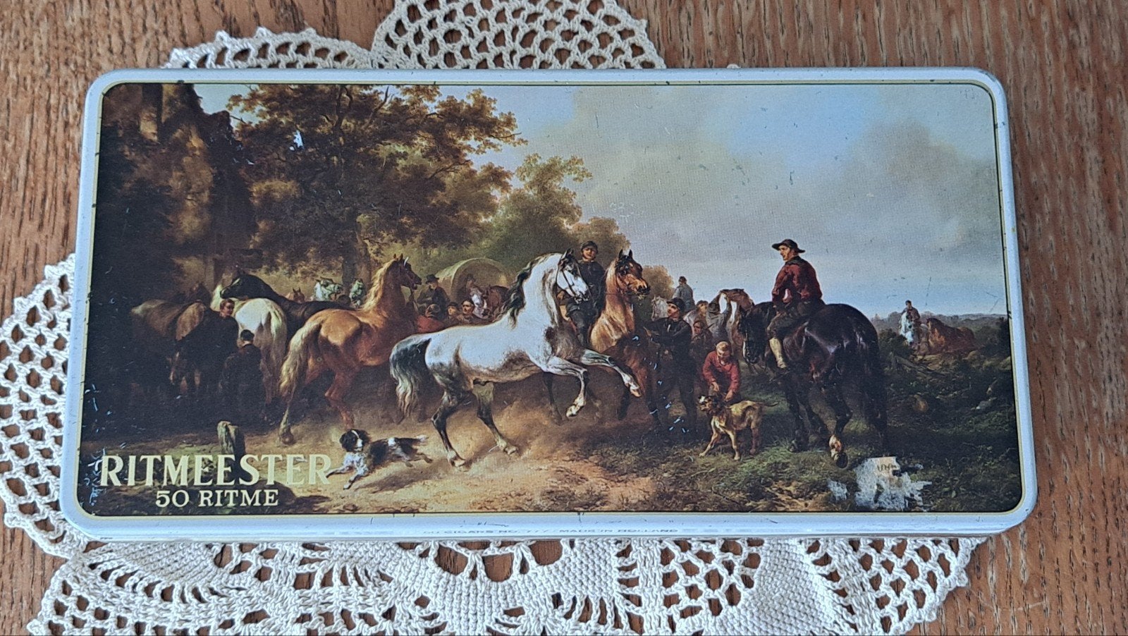Ritmeester blik tabak 50 ritme / sigaren no 777, Ophalen of Verzenden, Gebruikt, Overige