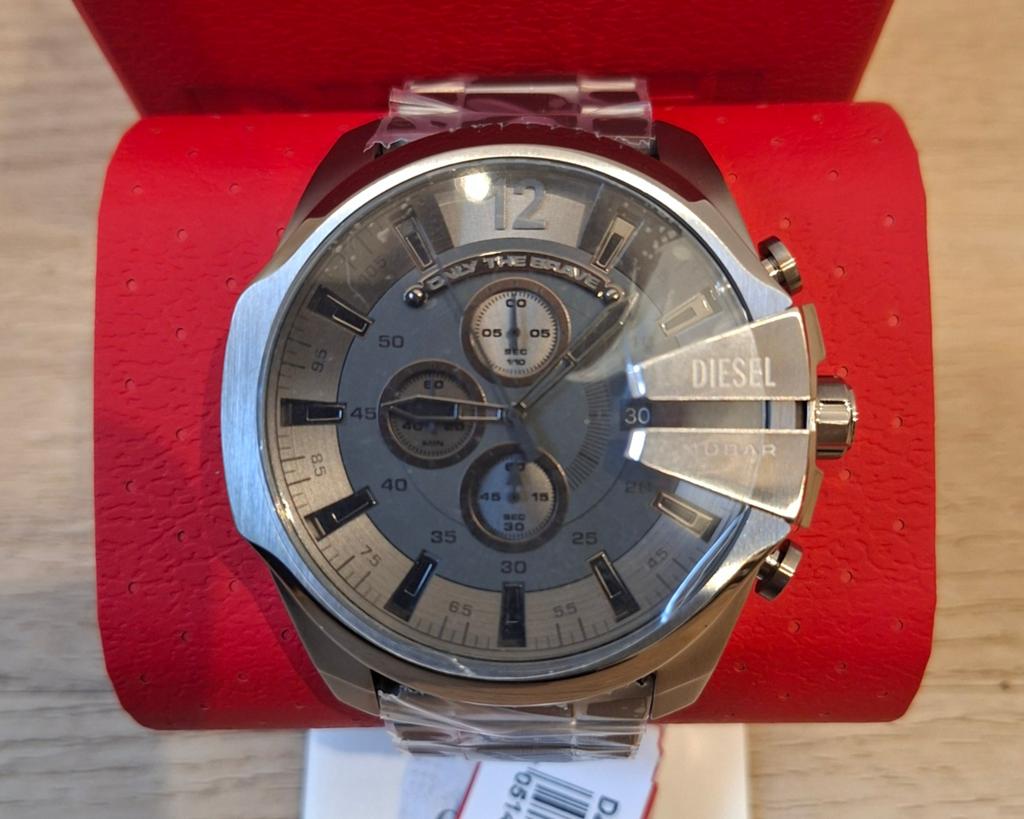 Horloge Diesel Mega Chief Gun Metal, Ophalen of Verzenden, Nieuw, Staal, Staal