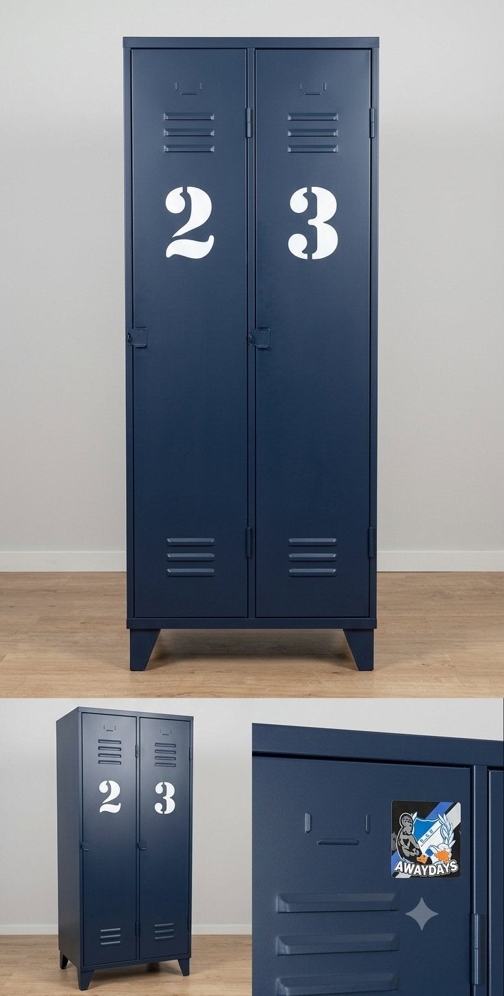 Industriele blauwe locker kasten, Ophalen, Gebruikt, 50 tot 100 cm, Metaal
