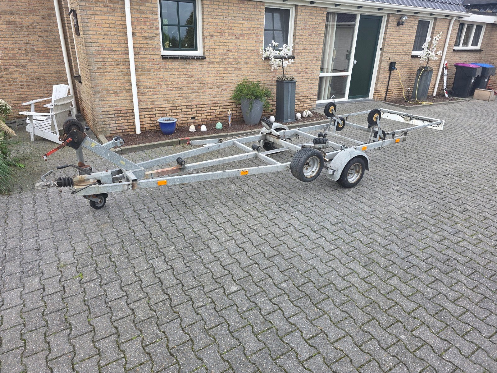 geremde boottrailer op eigen kenteken met rollen en steunen, Ophalen, Gebruikt, Overige typen, Minder dan 6 meter