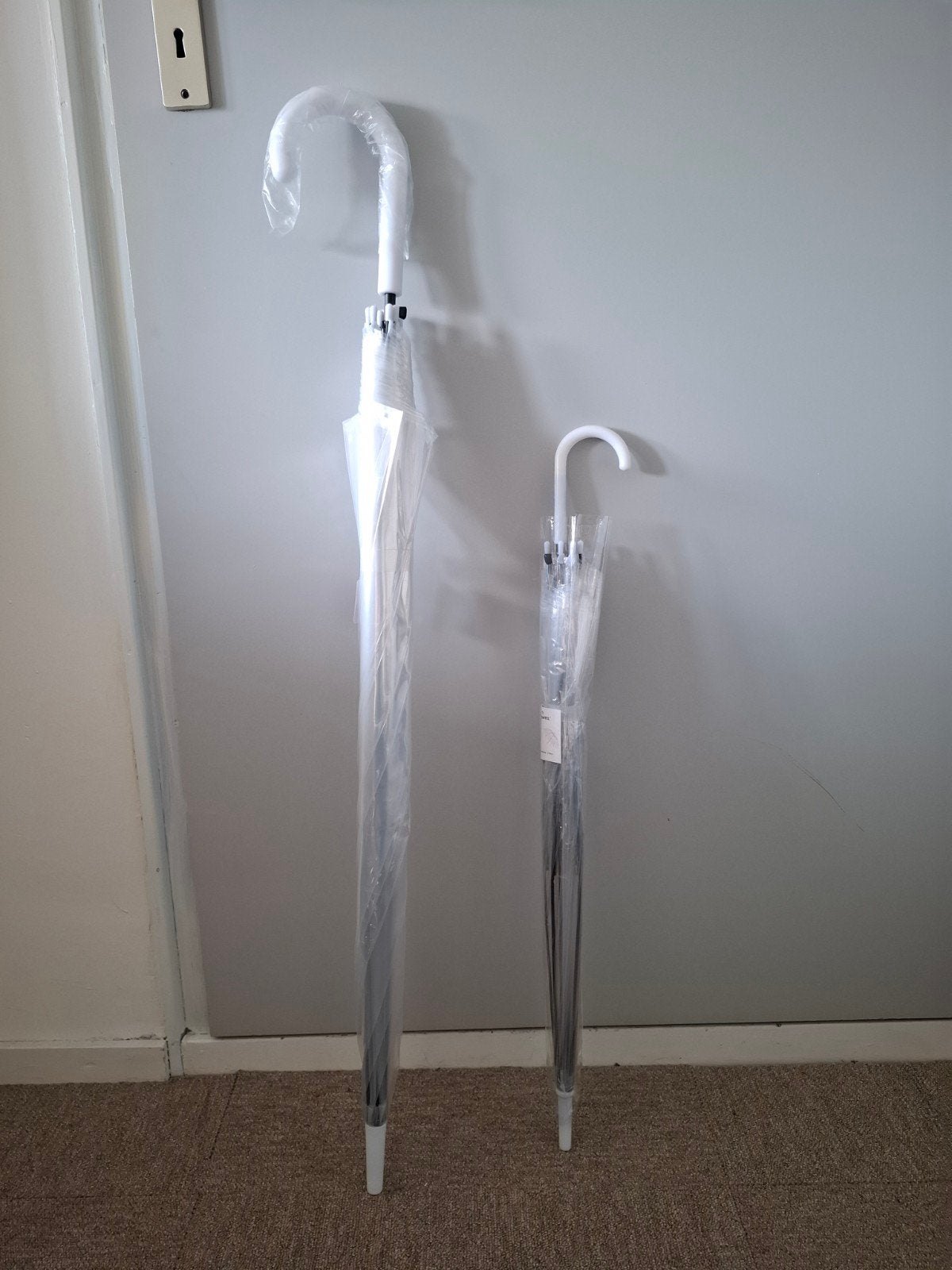 7 Transparante paraplu's - 1x 125cm, 6x 90cm, Ophalen of Verzenden, Transparant, Nieuw