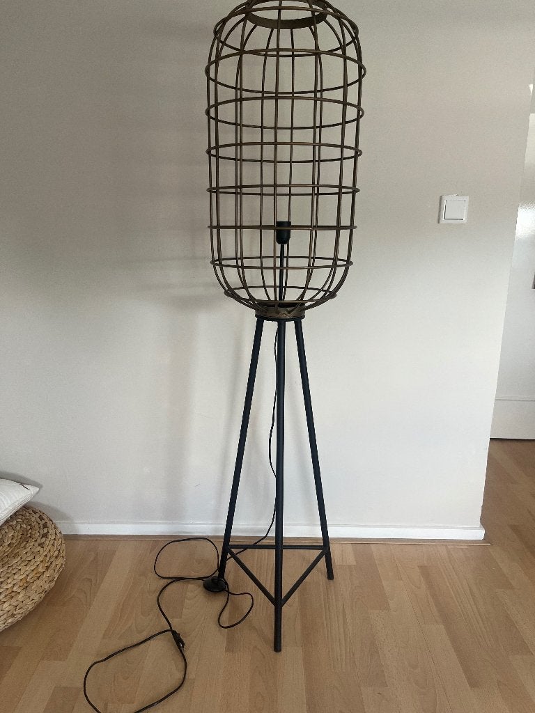 Staande lamp industrieel, Huis en Inrichting, Ophalen, Gebruikt, E27 (groot), Metaal
