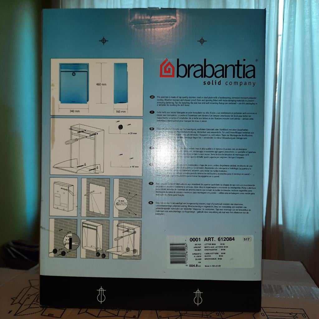 BrievenBus Brabantia Nieuw, Ophalen of Verzenden, Nieuw, Rvs, Wandbrievenbus