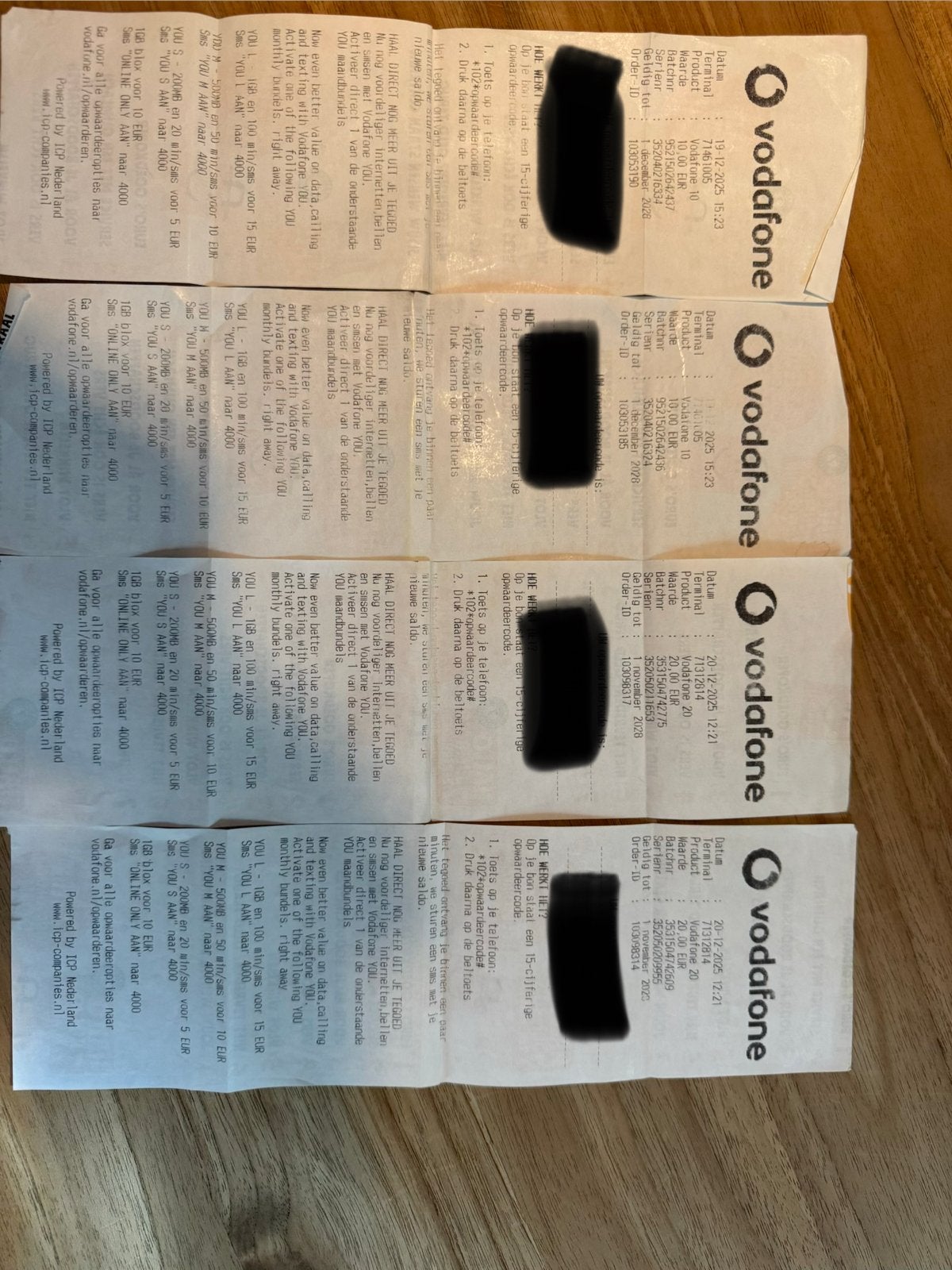 Vodafone beltegoed met opwaardeercode, Telecommunicatie, Ophalen, Nieuw, Vodafone