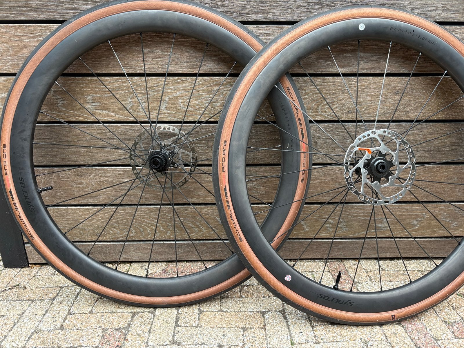 Syncros Capital 1.0s 40 Carbon Wielset met Schwalbe Pro One, Fietsen en Brommers, Zo goed als nieuw, Gravelbike, Carbon, Ophalen
