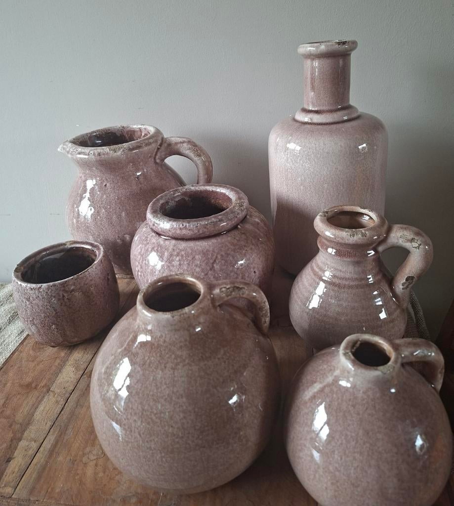 Set van stoere potten, vazen en een kan, Ophalen
