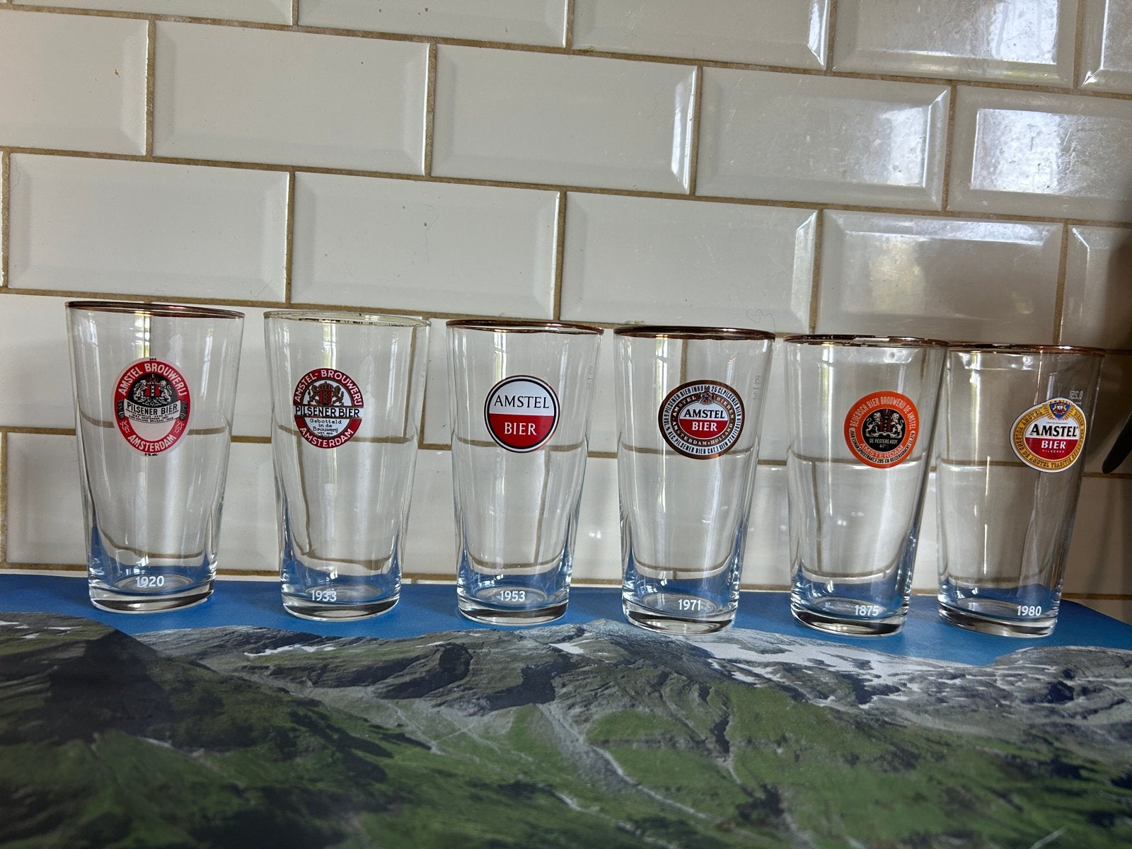 Amstel Bier Glazen Collectie - Historische Uitgave, Ophalen of Verzenden, Gebruikt, Glas of Glazen, Amstel