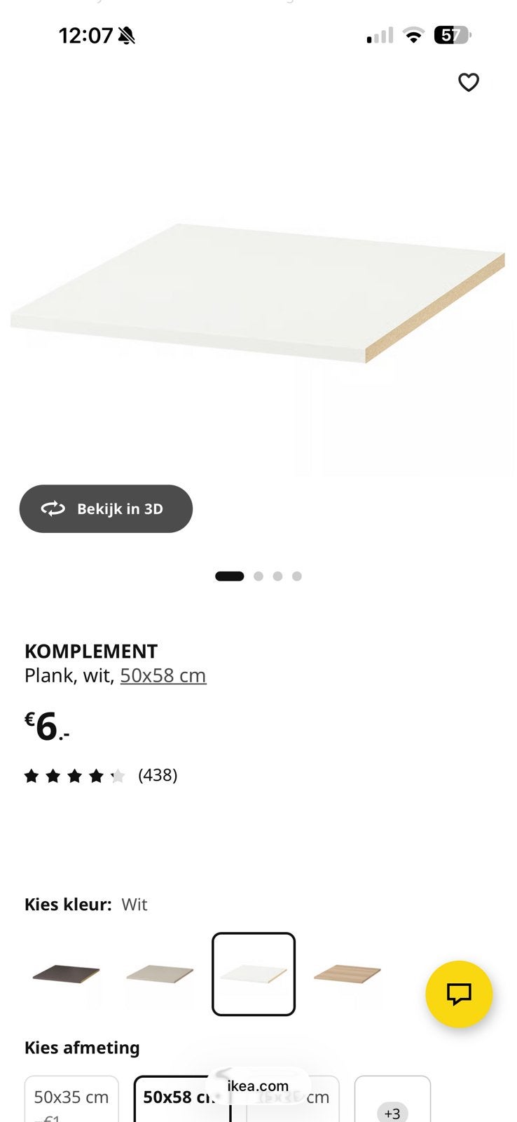 Pax plank 50 breed, Ophalen, 50 tot 100 cm, Zo goed als nieuw, Minder dan 100 cm