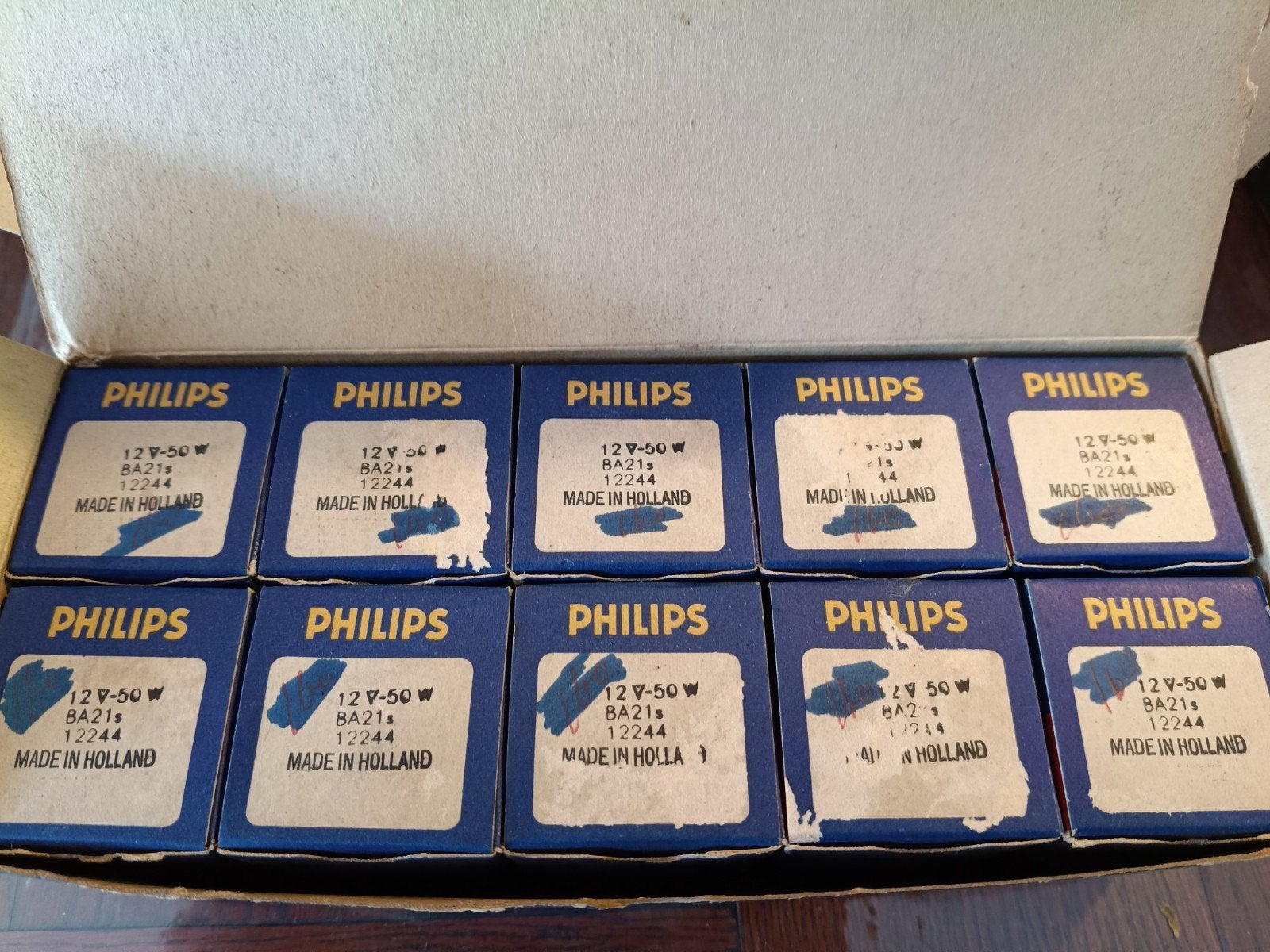 Philips NOS Marchal-fitting 10X BA21s, Ophalen of Verzenden, Nieuw, Oldtimer onderdelen