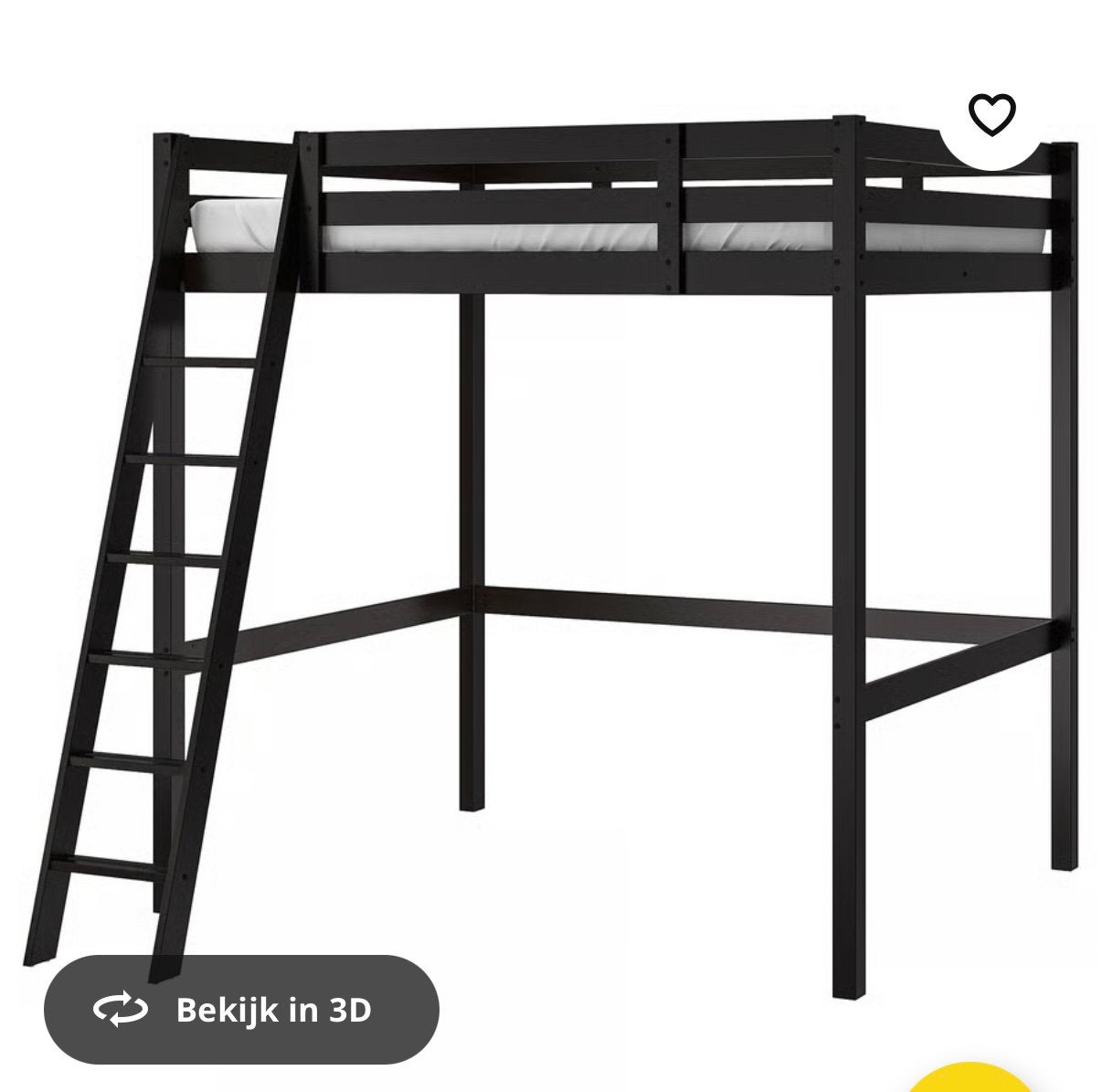 🏅 HOOGSLAPER IKEA INCL MATRAS €100, Ophalen, Hoogslaper, Tweepersoons, 140 cm