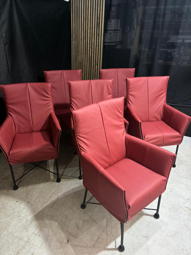 6 Montis Chaplin Stoelen - Nieuw Leer - Ook Met Wiel, Ophalen, ., Leer, Zo goed als nieuw