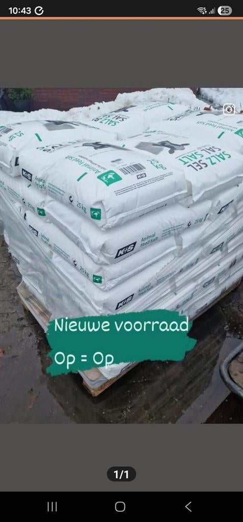 Strooizout 25kg zakken, Ophalen