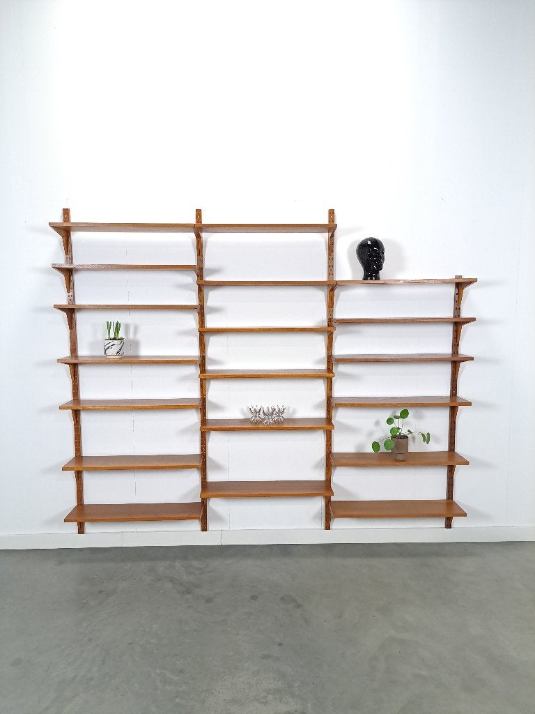 Poul Cadovius Royal modulair teak wandsysteem Deens, Met plank(en), Gebruikt, 200 cm of meer, Teakhout