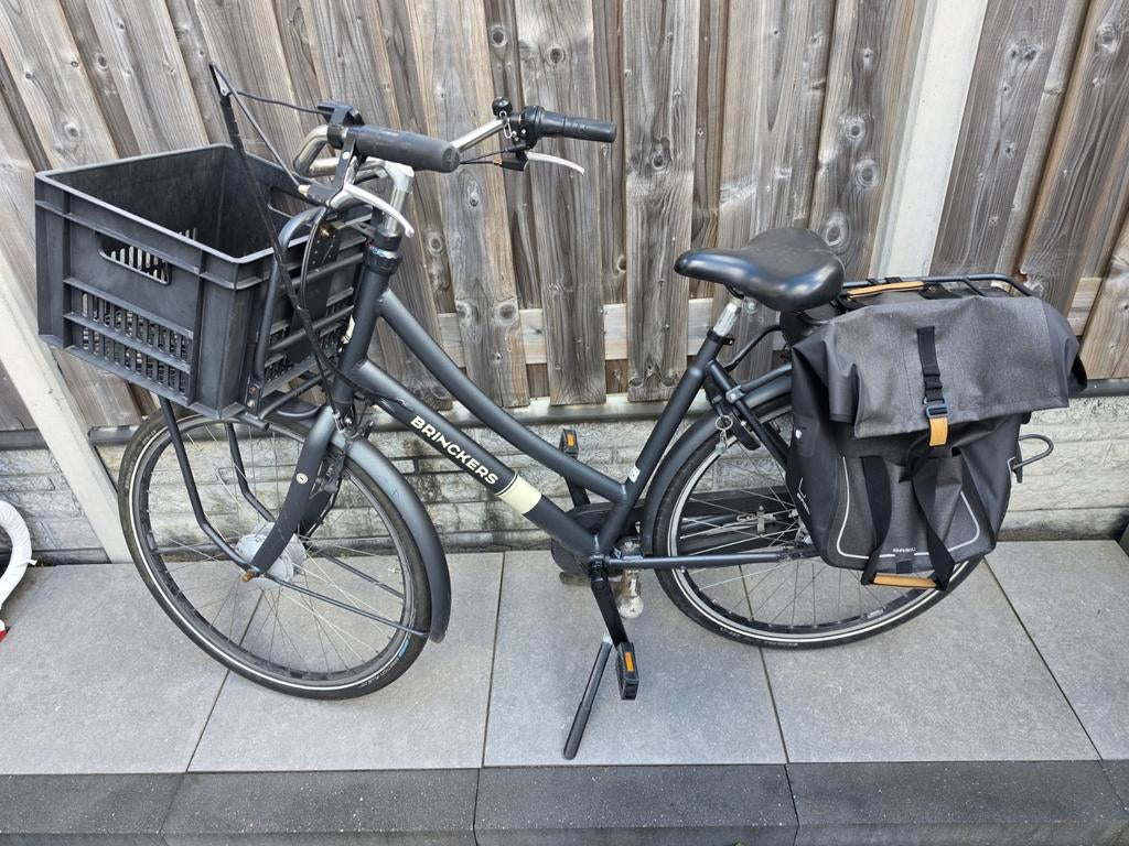 Brinckers elektrische fiets met voordrager en fietstassen, Gebruikt, Ophalen of Verzenden, Brinckers, 51 tot 55 cm