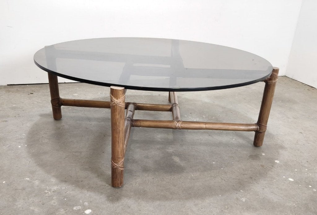 Vintage design salontafel van McGuire, Ophalen, 100 tot 150 cm, Onbekend, 50 tot 100 cm