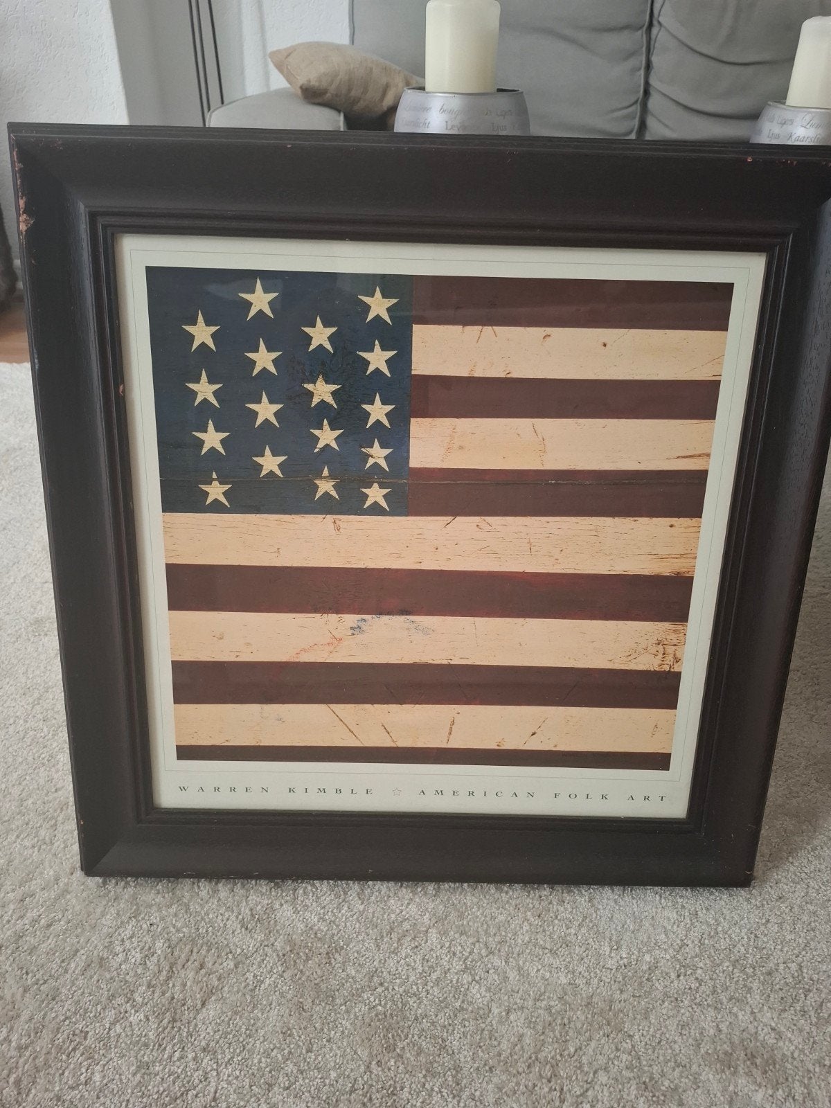 Schilderij Warren Kimble - American Flag - Ingelijst, Ophalen
