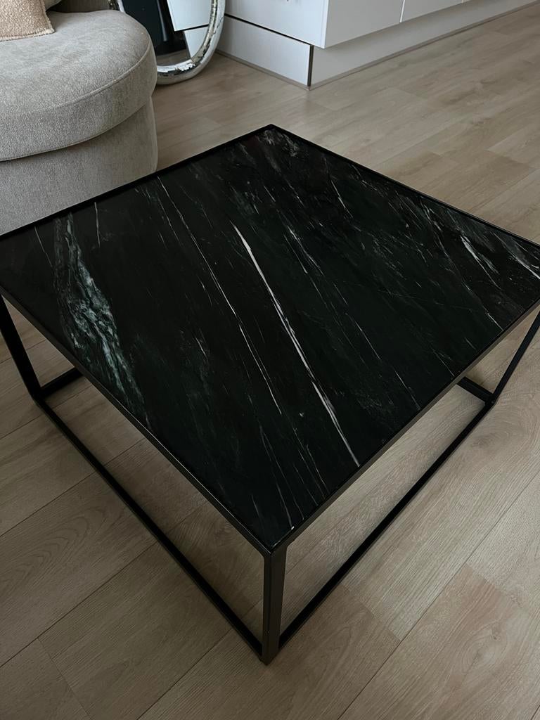 salontafel met marmer blad, Ophalen, 100 tot 150 cm, Vierkant, 50 tot 100 cm