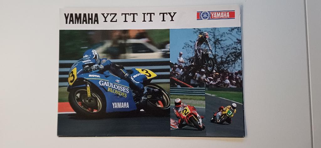 Folder Yamaha wedstrijdmotoren eind jaren 80, Motoren, Handleidingen en Instructieboekjes, Ophalen of Verzenden, Yamaha