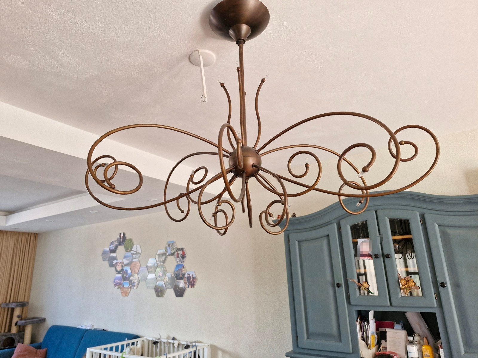 Decoratieve, unieke plafondlamp, Ophalen, Gebruikt, 100 tot 150 cm, 75 cm of meer