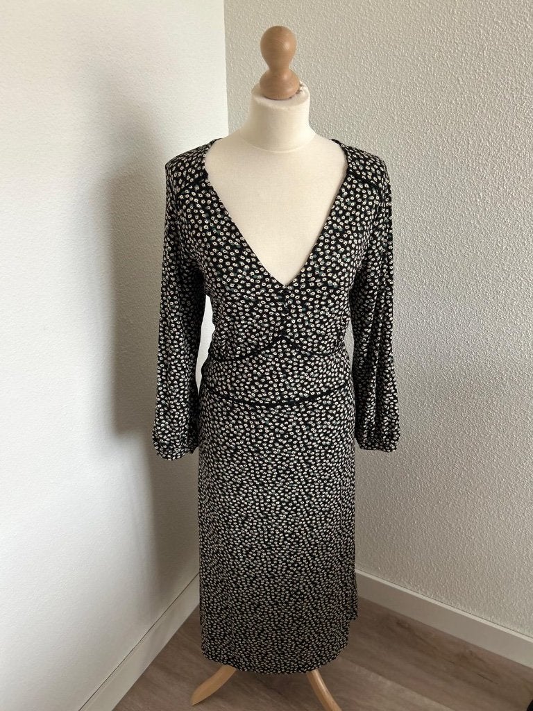 King Louie maat XL retro midi jurk 17, Zwart, Maat 46/48 (XL) of groter, Ophalen of Verzenden, Zo goed als nieuw