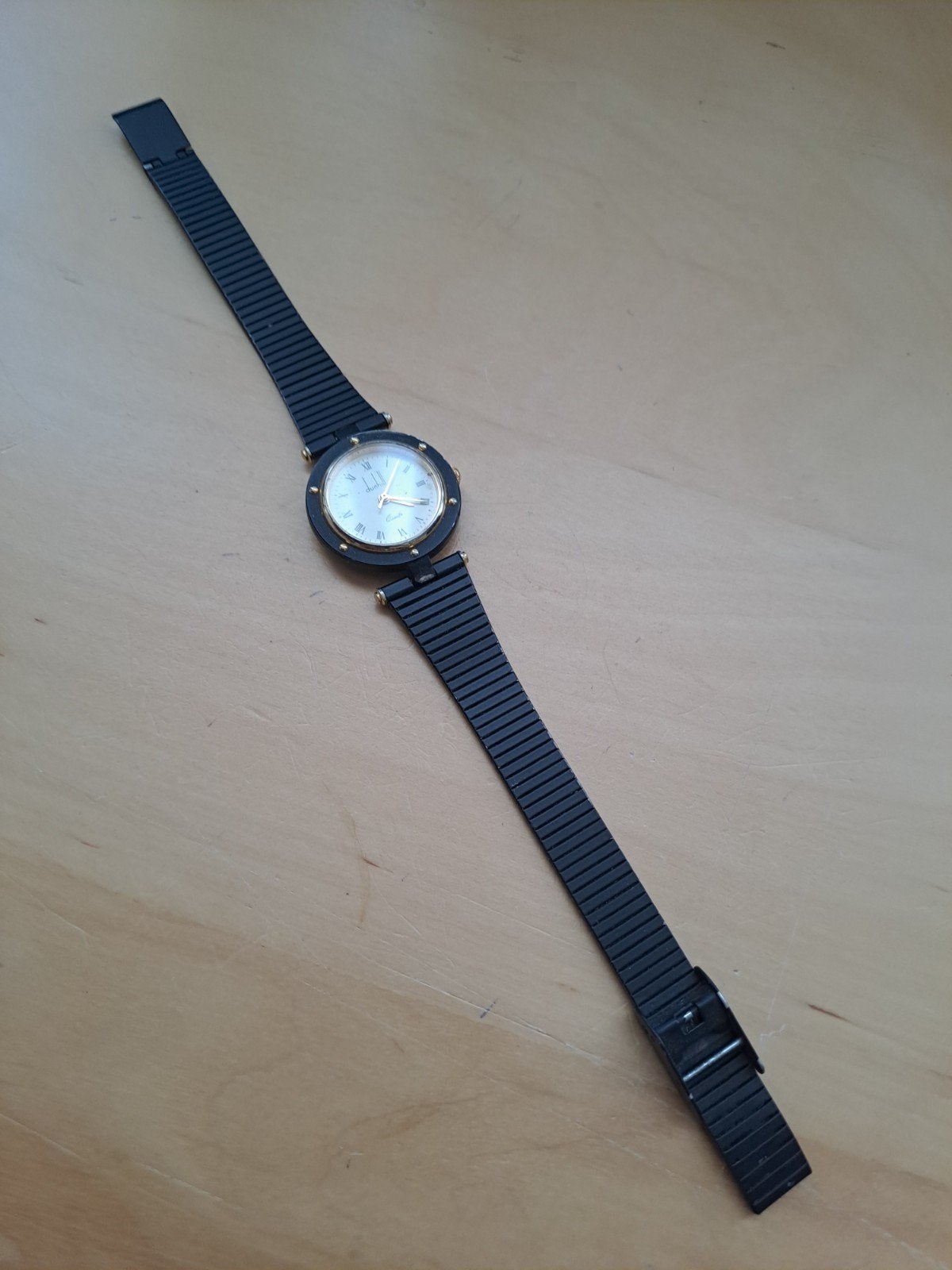 Dunhill Quartz Horloge - Zwart met gouden accenten, Overige merken, Overige materialen, Gebruikt, Polshorloge