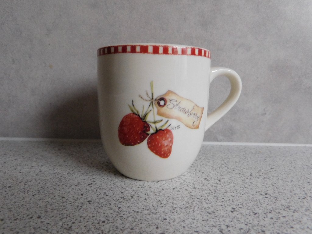 Senseo mok Strawberry - JET by ter Steege - 8x7 cm, Huis en Inrichting, Keramiek, Zo goed als nieuw, Overige stijlen, Jet by Ter Steege