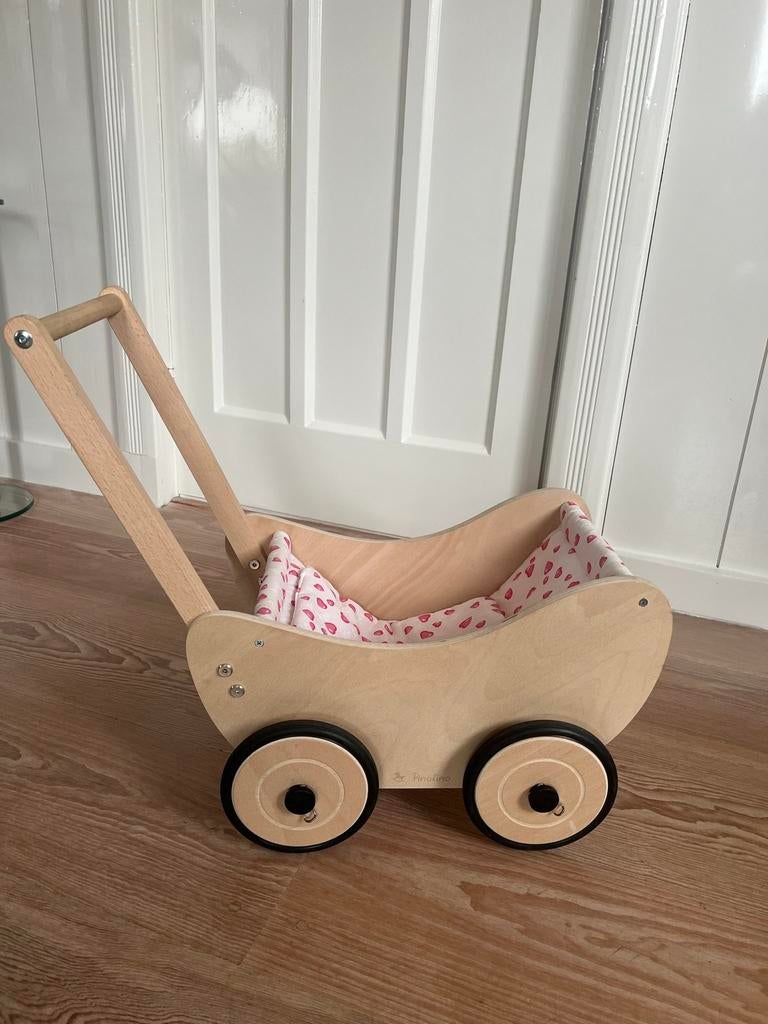 houten poppenwagen piccolino, Ophalen, Zo goed als nieuw, Duw- of Trekspeelgoed