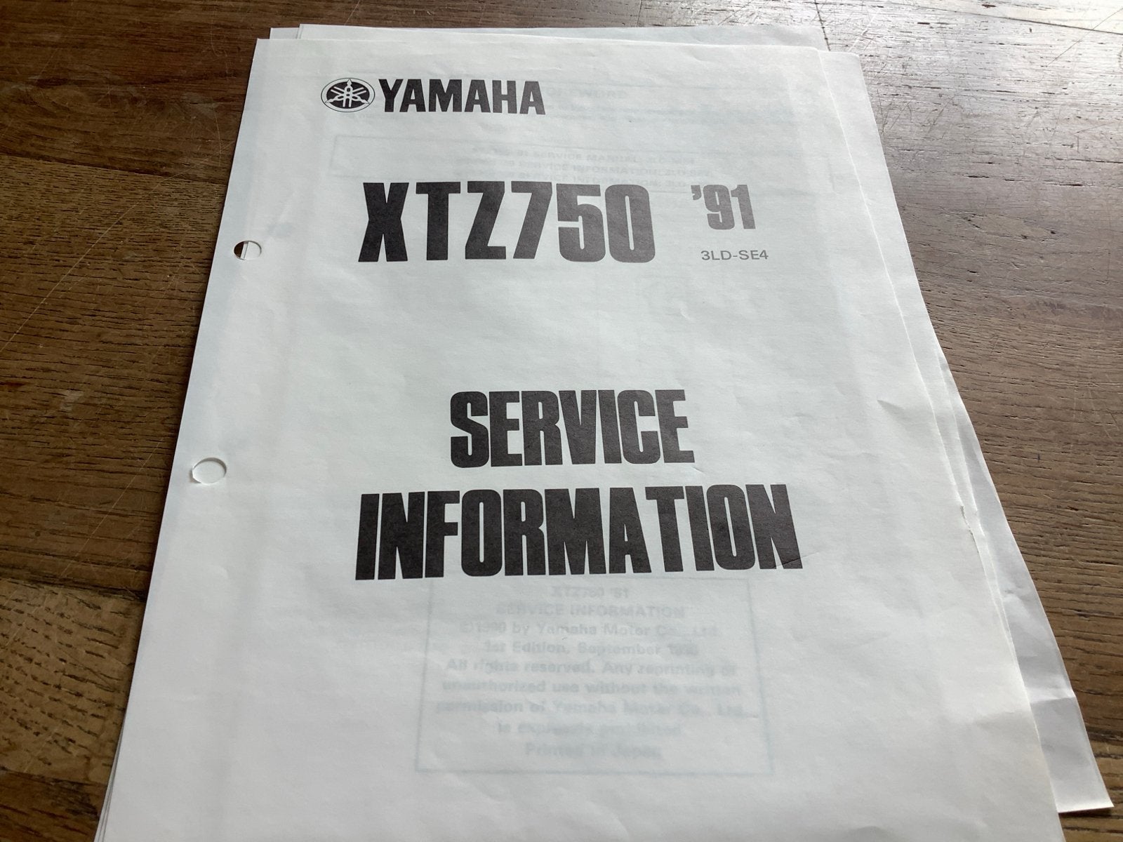Yamaha XTZ750 '91 Service Informatie Handleiding.  (K), Verzenden, Yamaha