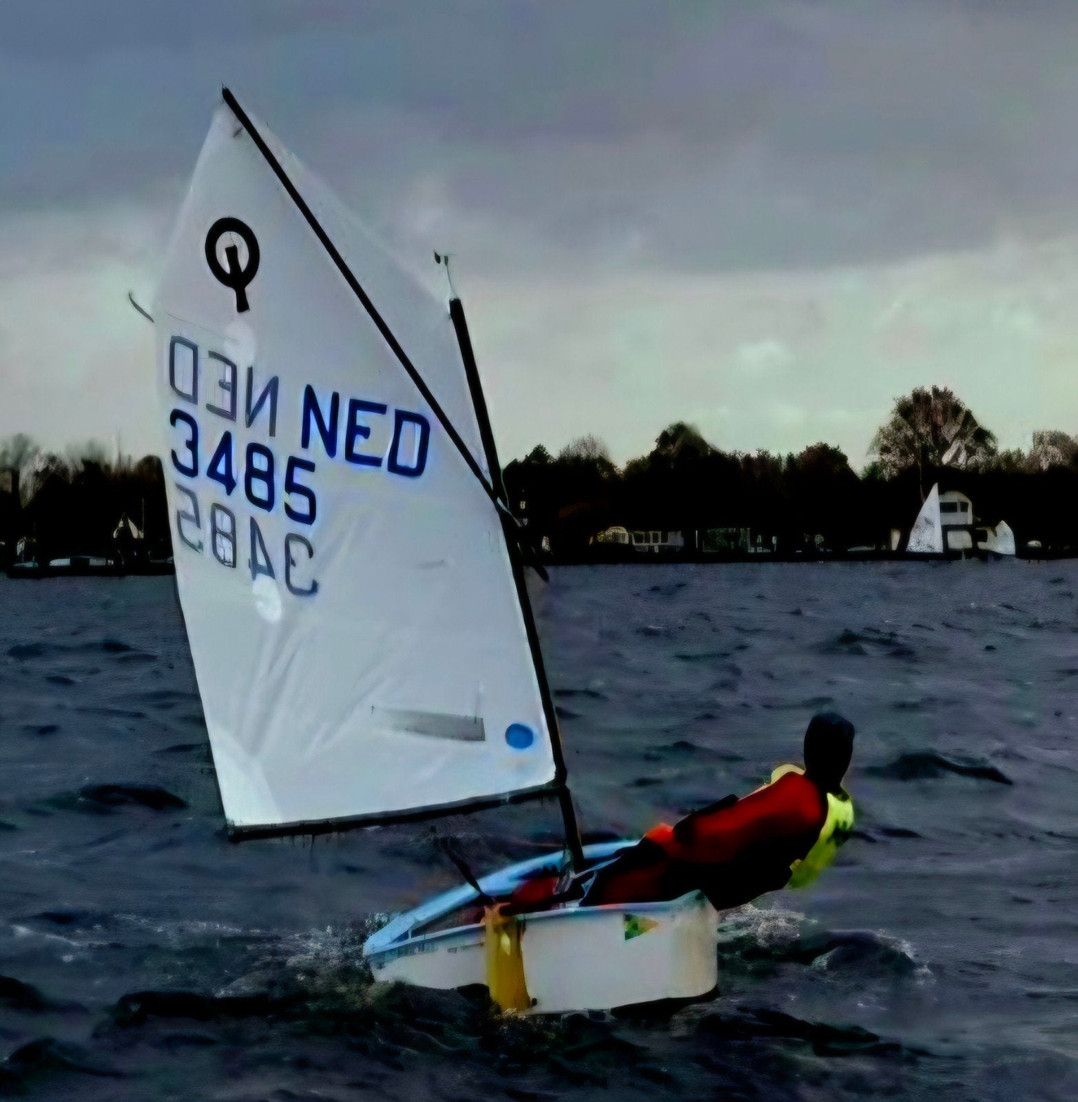 Van Wettum Optimist NED3485 – compleet en zeilklaar, Gebruikt, Ophalen, Minder dan 3 meter, Minder dan 15 m²