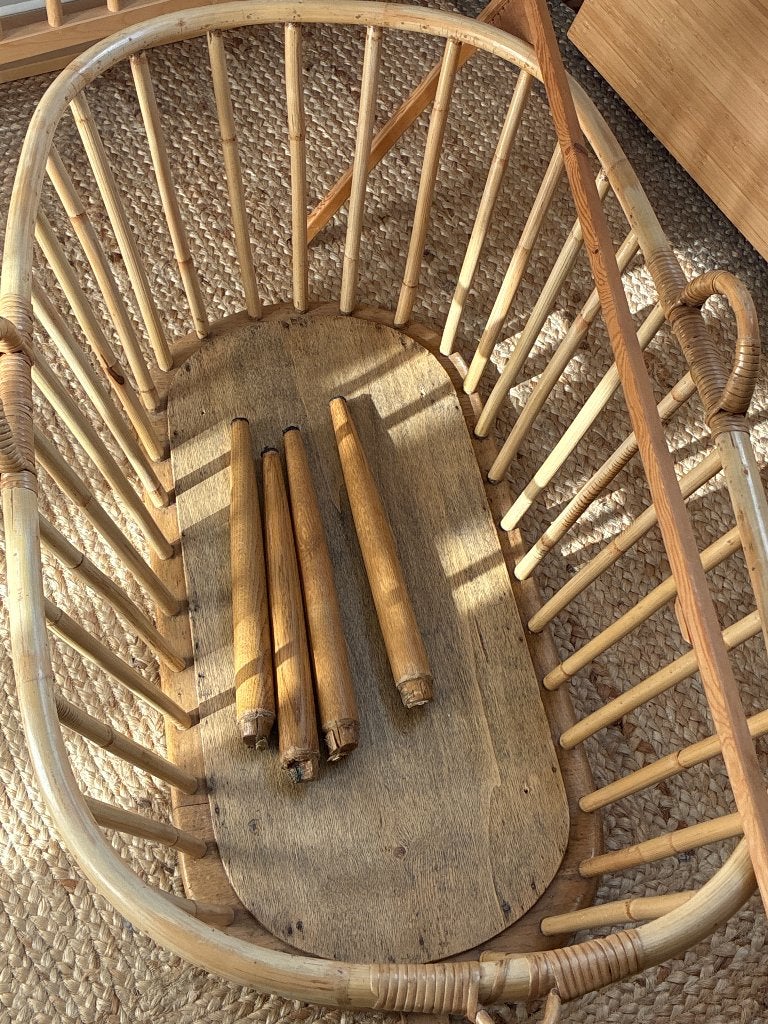 Vintage Rotan Wieg uit 1957 - Authentiek en Charmant, Kinderen en Baby's, Ophalen, Gebruikt, Wieg