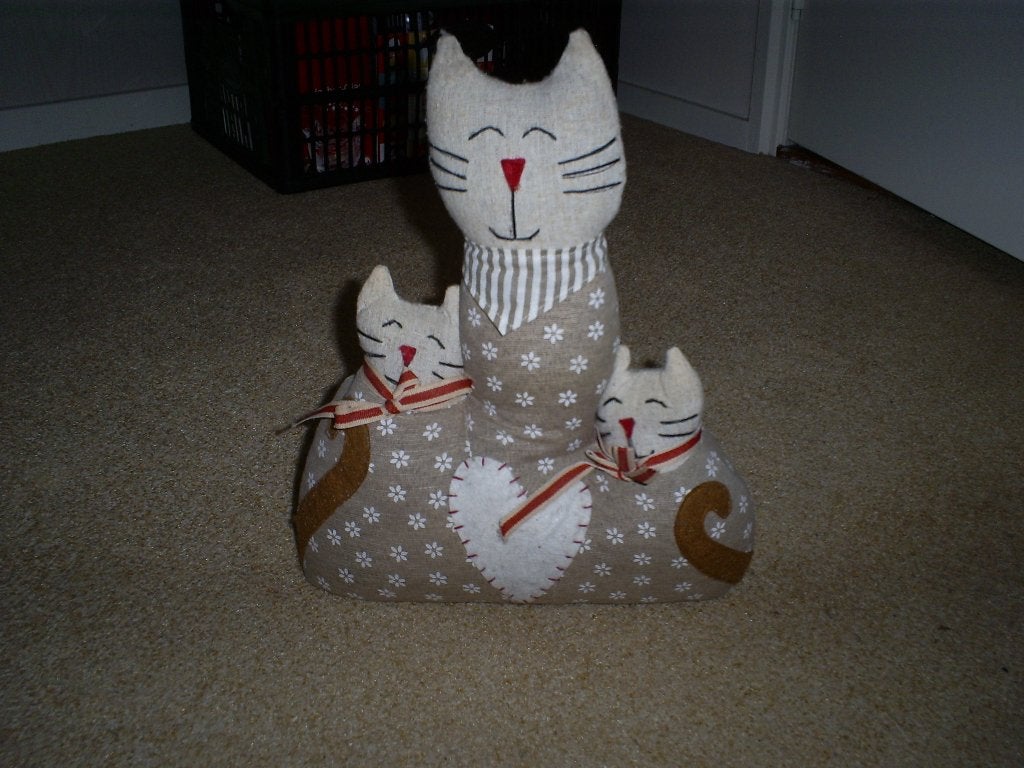 Deurstopper katten, Huis en Inrichting, Woonaccessoires | Deurstoppers, Gebruikt, Binnen, Textiel, Ophalen of Verzenden