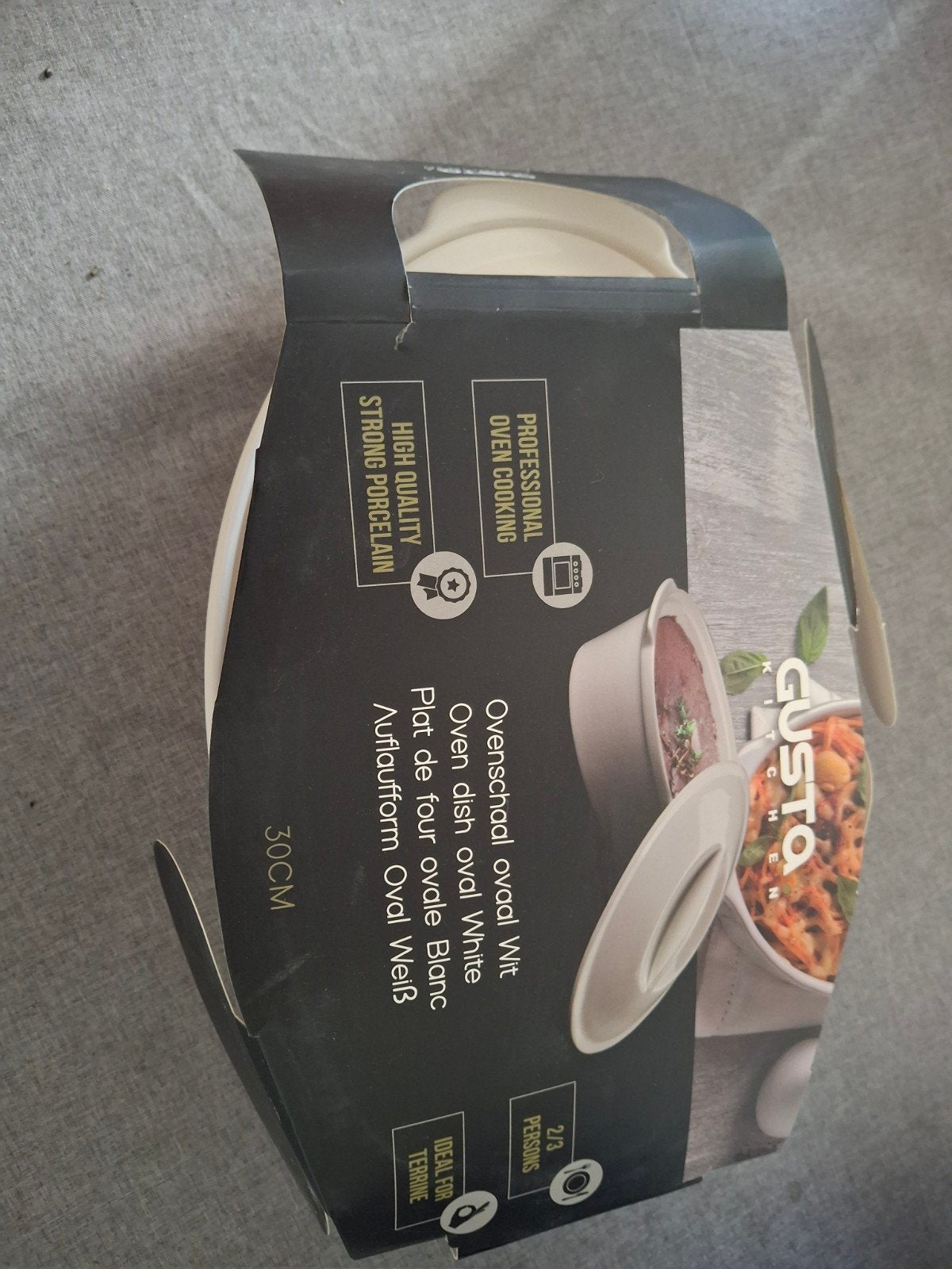 Nieuwe Gusta Ovenschaal Ovaal Wit 30cm - Porselein, Nieuw, Gusta, Ophalen of Verzenden, Steen/keramiek