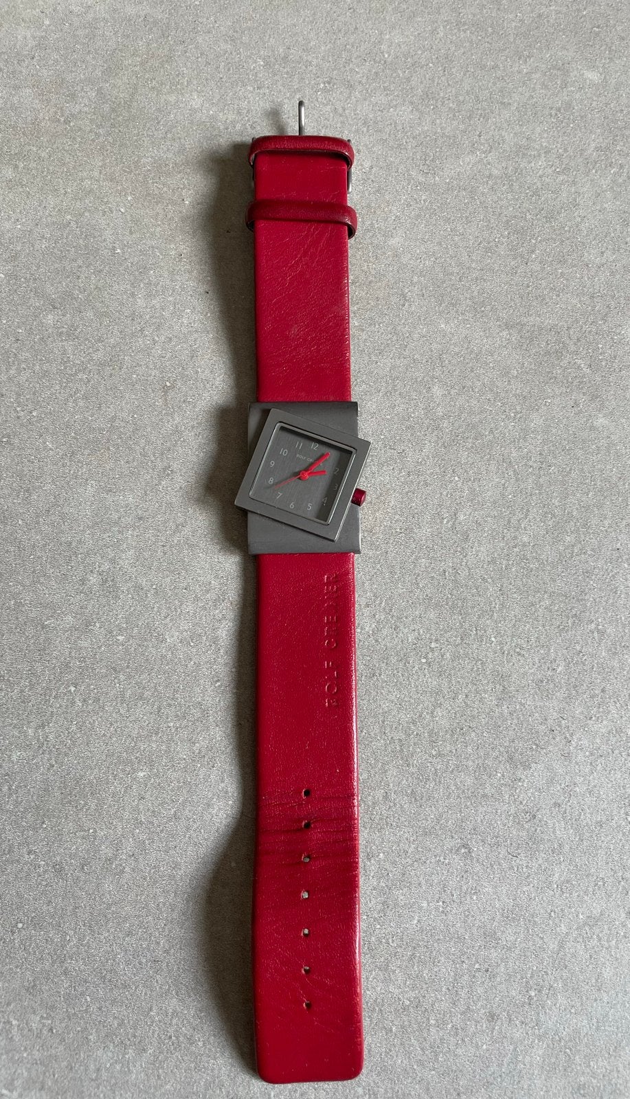 Rolf Cremer Horloge Rood Leer - Uniek Design, Overige merken, Overige materialen, Polshorloge, Ophalen of Verzenden