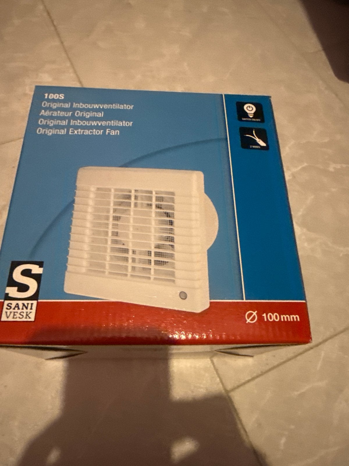 Sani Veski 100S Inbouwventilator - Nieuw in doos, Ophalen of Verzenden, Nieuw, Ventilator