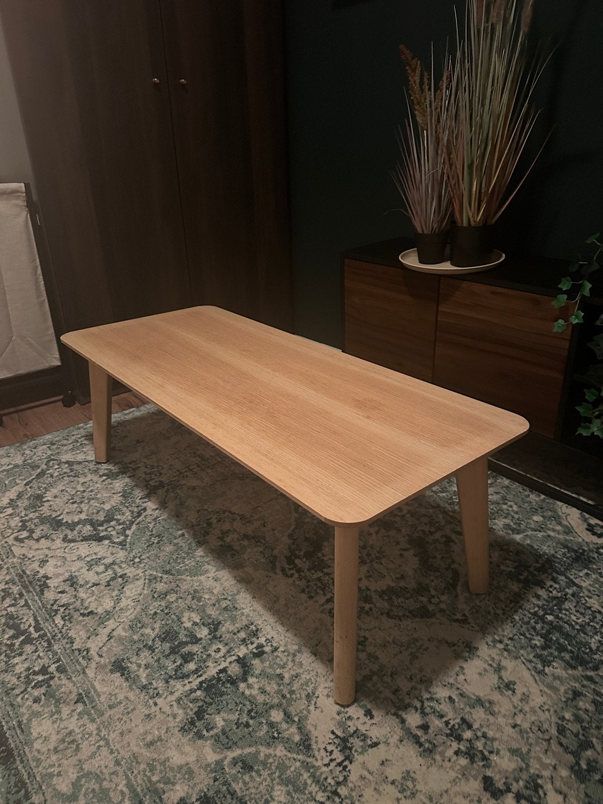 IKEA Lisabo salontafel - Licht hout, modern design, Ophalen, 100 tot 150 cm, 50 tot 100 cm, Zo goed als nieuw