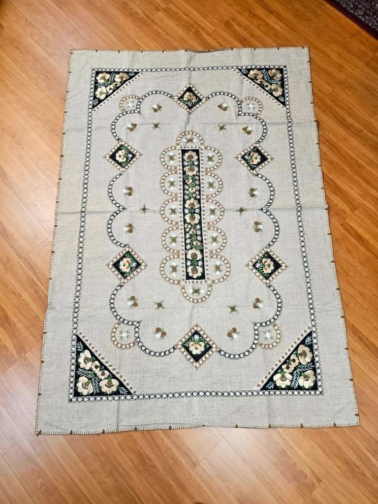 Tafelkleed gesteven linnen Handgemaakt beige 215/145, Djt@dejuistetoon.eu, Ophalen of Verzenden, Zo goed als nieuw, Mon Plaisir 19, Etten-Leur, Netherlands