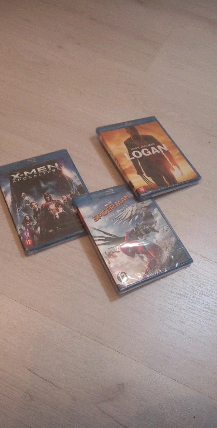 X-Men Apocalypse, Spider-Man Homecoming, Logan Blu-rays, Cd's en Dvd's, Engels, Nederlands, Actie, Ophalen of Verzenden