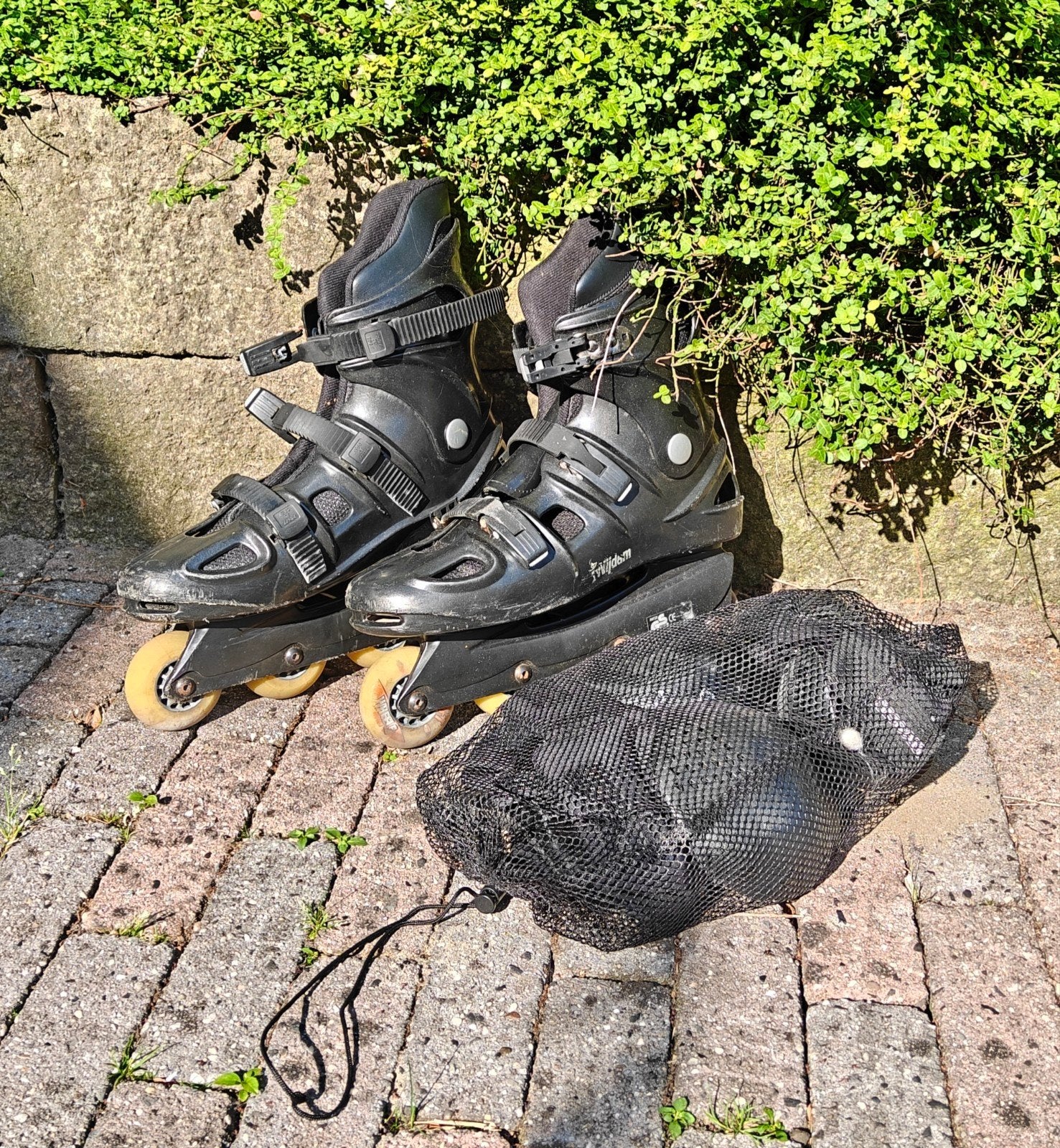 Zwarte Nijdam inline skates met beschermers, Ophalen, Gebruikt, Overige typen, Nijdam