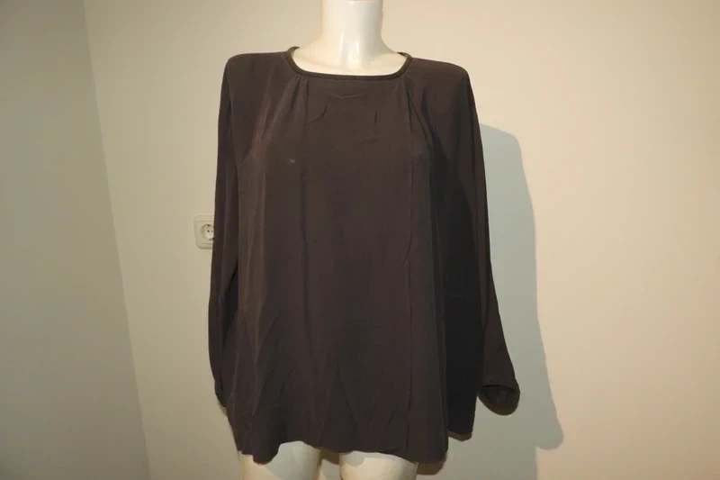 Brunello Cucinelli zijde top donker grijs mt S kleine 38