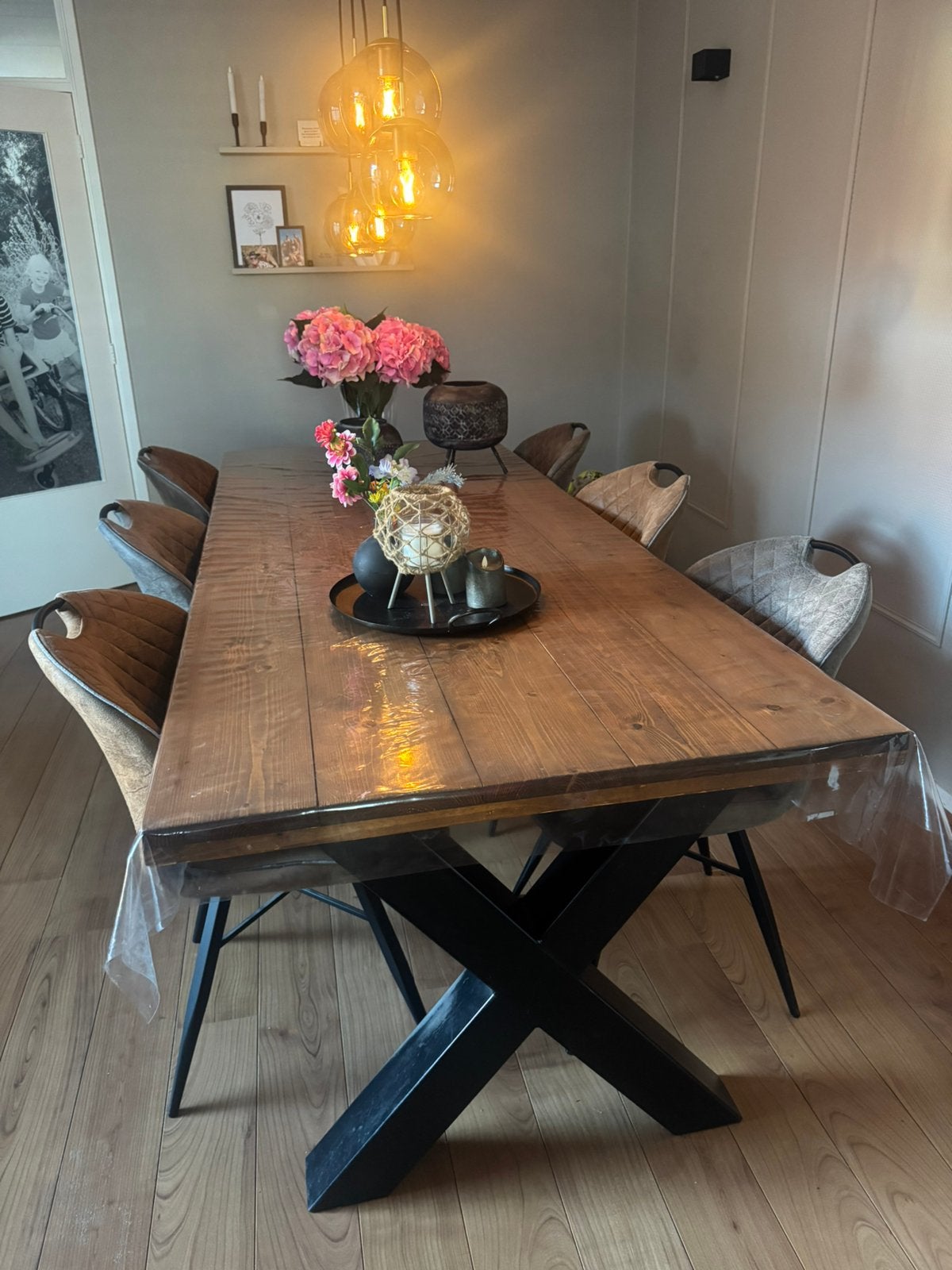 Industriële tafel 240 cm, Ophalen, 200 cm of meer, 50 tot 100 cm, Zo goed als nieuw