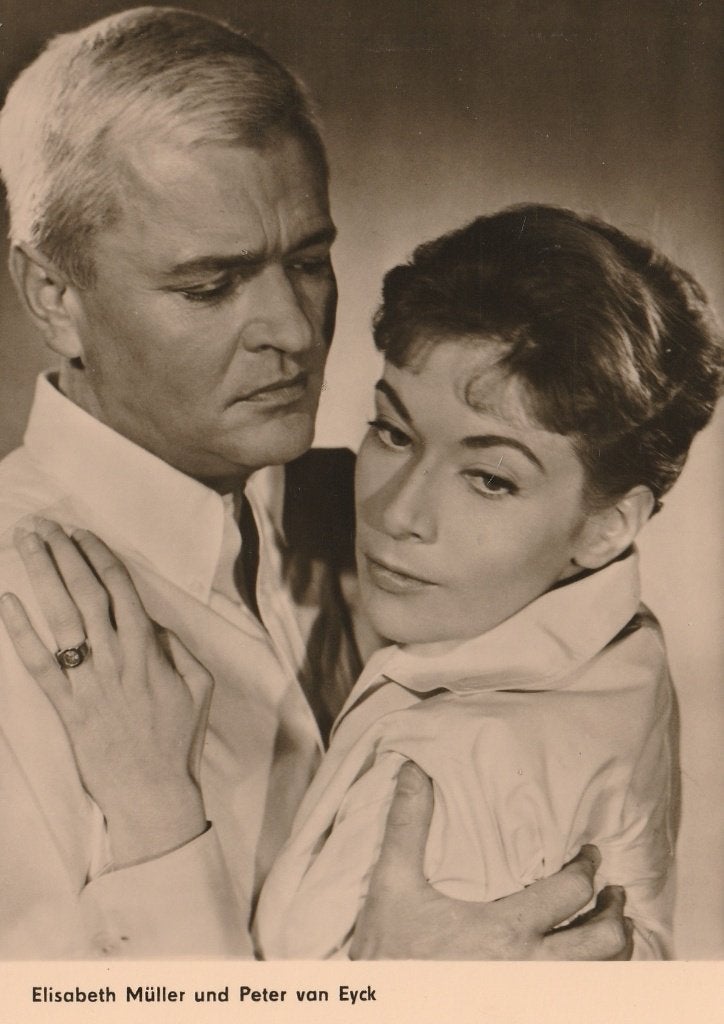 Oude Kaart Elisabeth Müller & Peter van Eyck, Verzenden, Zo goed als nieuw, Film, Foto of Kaart