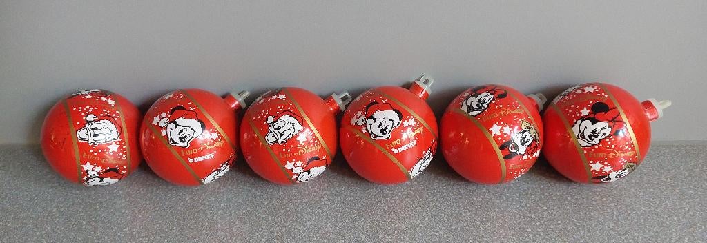 Vintage Euro Disney Kerstballen zes stuks jaren 90, Ophalen of Verzenden, Overige figuren, Zo goed als nieuw, Overige typen