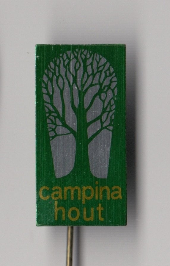 Campina Hout speldje, Gebruikt, Niet vindbaar, Niet vindbaar, Speldje of Pin