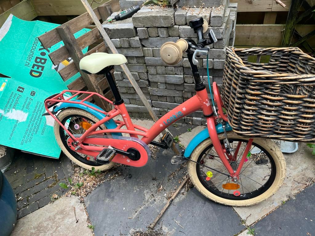 Loeki Princess 16 inch kinderfiets met zijwieltjes, Ophalen, Gebruikt, 16 tot 20 inch, Zijwieltjes