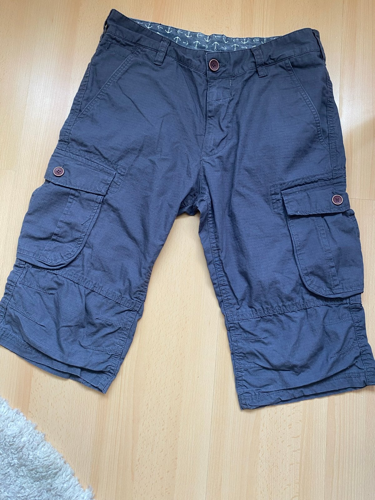 Donkerblauwe Cargo Korte Broek -, Ophalen of Verzenden, Gedragen, Maat 48/50 (M), Blauw